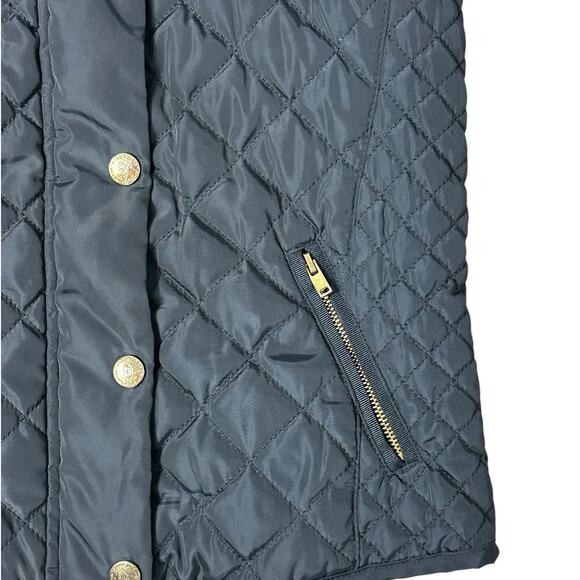 ZARA GIRLS Navy Quilted Vest 7/8 - Picture 3 of 7